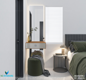 VC Interiors |  simple bedroom designers in trivandrumdressing-unit