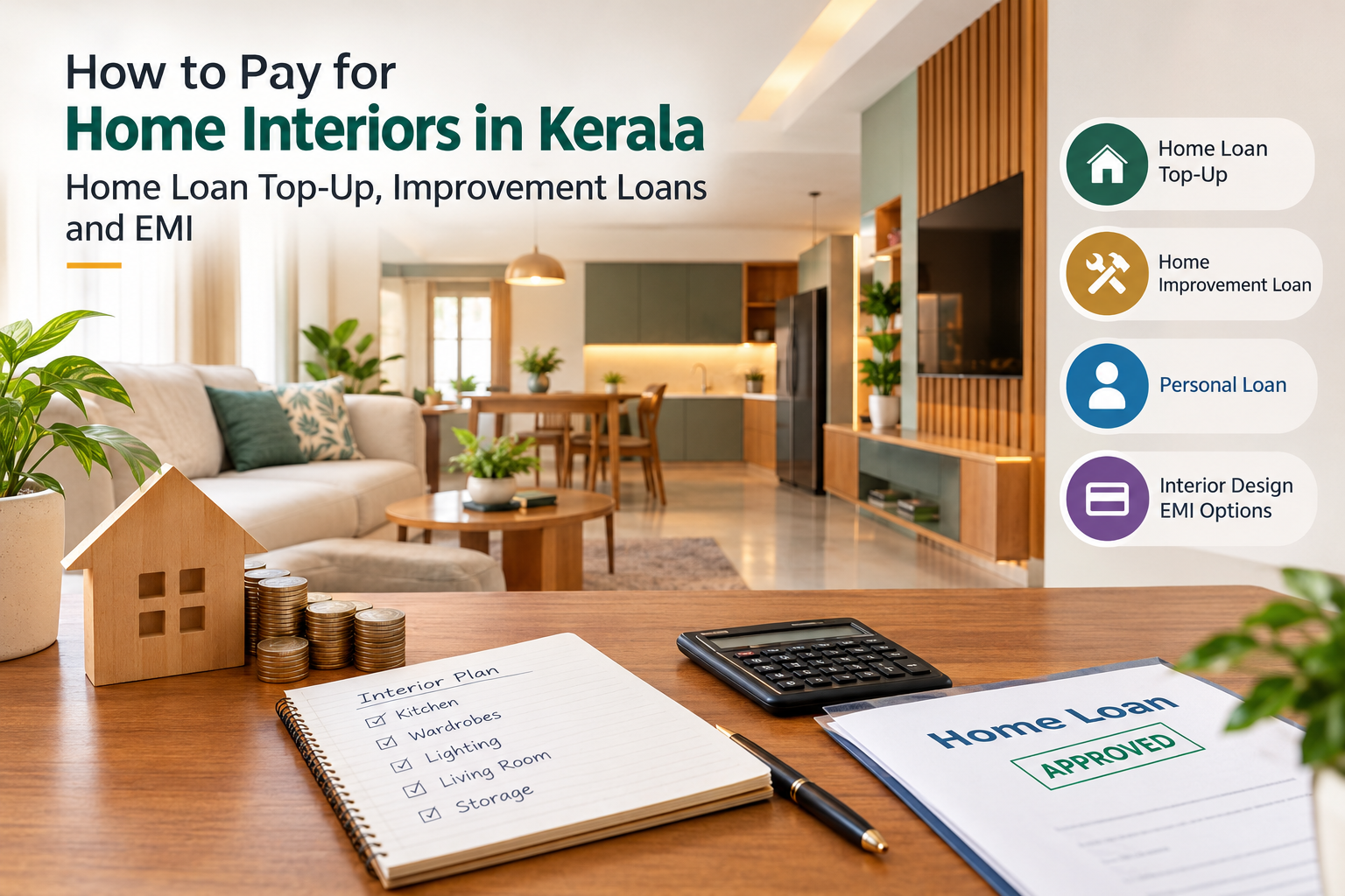 How to Pay for Home Interiors in Kerala: Home Loan Top-Up, Improvement Loans, and EMI